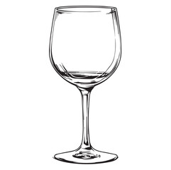 empty wine glass isolated
