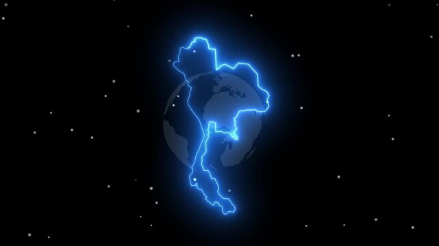 Abstract neon USA map, of United States of America showing different states. Animated usa contiguous lower u.s. state neon map on an isolated technical background. 4k video 