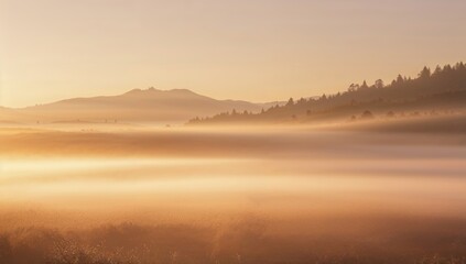 Breathtaking Misty Sunrise Over Rolling Hills