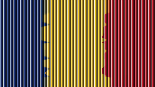 A vibrant flag of moldova with blue yellow and red vertical stripes