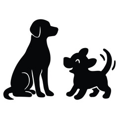 black dog silhouette Vector