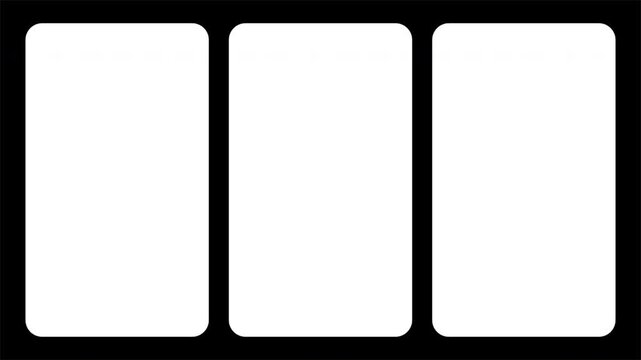 Triple Vertical Panels Film Matte Overlay Alpha Channel 4K