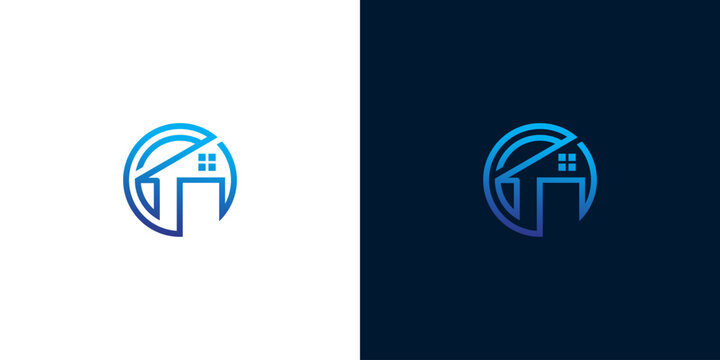 Modern Real Estate Logo Design Elegant House Icon in a Circular Frame, Professional Branding - Powered by Adobe
