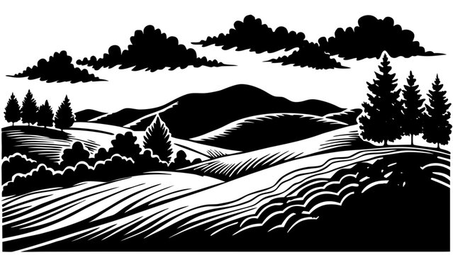 rolling hill silhouettes soft gradient sky.svg