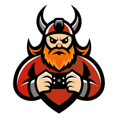 Fototapeta premium strong viking warrior with braided beard.svg