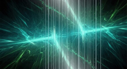 Fototapeta premium gradient surface, futuristic panel with vertical prism distortion. Dark abstract field infused with fractal texture in neon