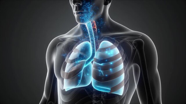 3D Human Lung Breathing Animation