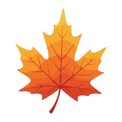 Obraz premium Maple leaf vector icon, autumn theme, orange palette