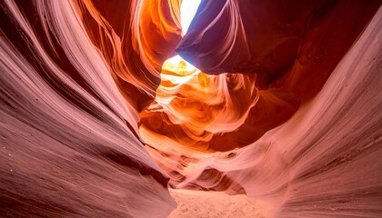 Obraz premium Antelope Canyons sandstone walls create a mesmerizing natural tunnel.