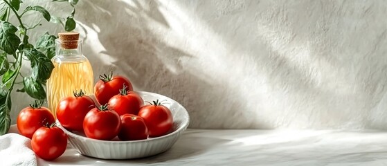 Elegant Tomatoes and Noodle Bowl Display