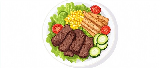Gourmet Beef Salad with Grilled Tomatoes