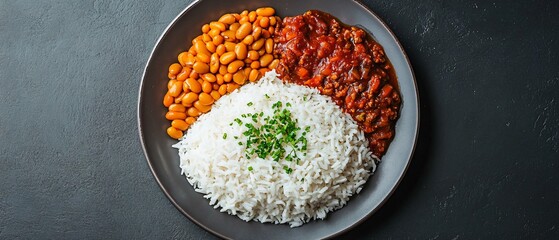 Nutritious Plated Boiled Rice with Vegetables