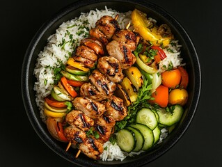 Succulent Chicken Lula Kebab and Rice