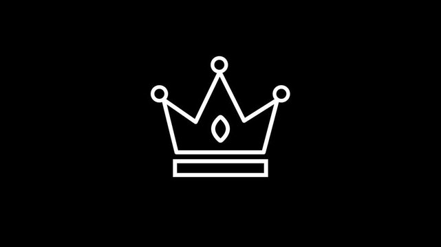 Crown Icon Animation &ndash; Royal Symbol Motion Graphic 4K Video