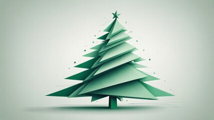 Abstract Christmas tree shape in modern minimalist design  
