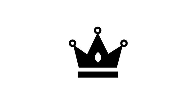 Crown Icon Animation &ndash; Royal Symbol Motion Graphic 4K Video