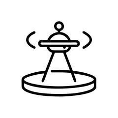 Black Bold Line Outline Icon of Merry Go Round