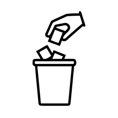 Minimal flat illustration of no littering message
