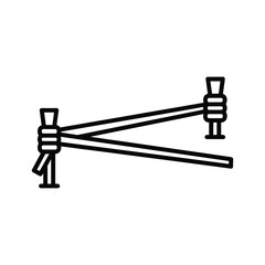 Line art of a slingshot isolated on for graphic design