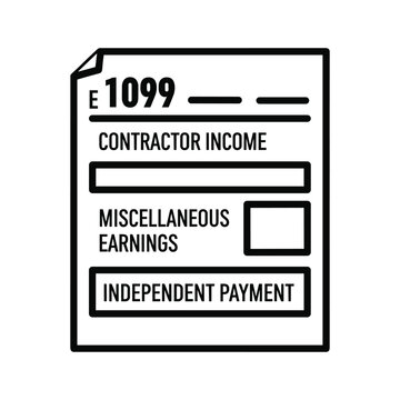 1099 contractor income independent payment isolated on finance concept
