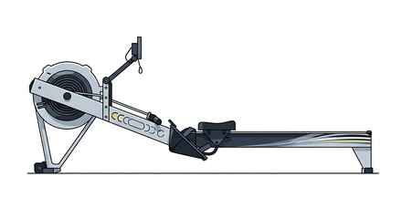 Modern rowing machine for indoor fitness and exercise