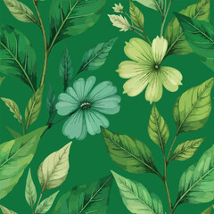 seamless pattern with green leaves