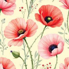 Obraz premium seamless background with poppies