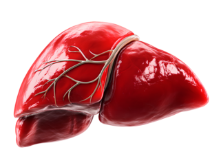 Another Look At Human Liver Anatomy with Veins and Arteries Organ Medical Illustration on Transparent Background