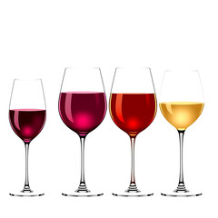 Classic Wine Glass Icons, Line Art & Solid Silhouette Collection