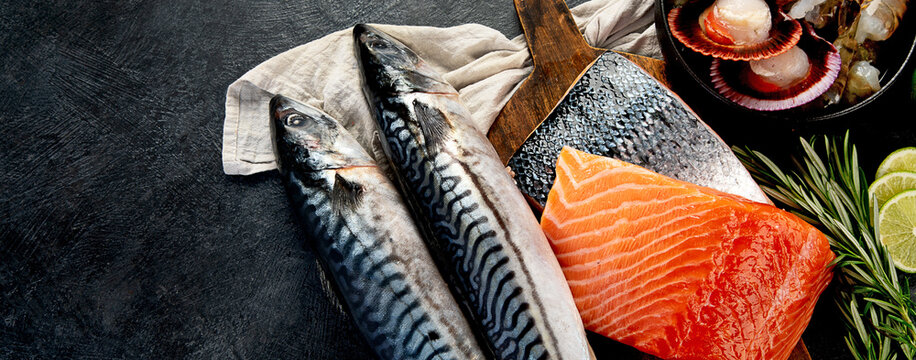 Assorted seafood. Mediterannean food concept.