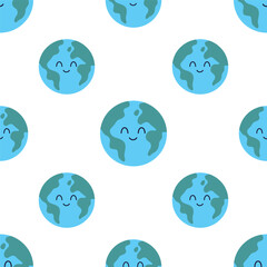 cartoon earth seamless pattern
