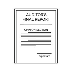 Auditors final report with opinion section isolated on