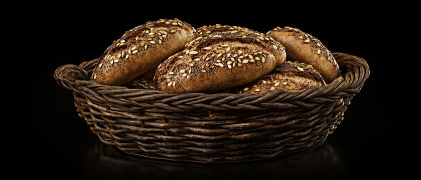 Gourmet Bread Basket with Baguette and Bagel