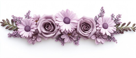 Elegant top view of lilac flowers