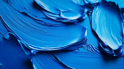 Abstract Blue Brush Strokes on Surface