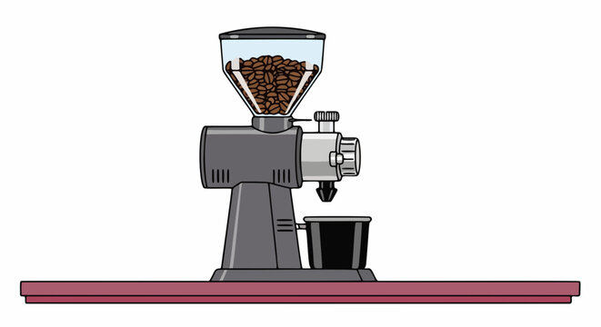 coffee grinder with beans on table clip art preview