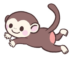 4本足で走るサルのイラスト