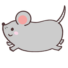 走るネズミのイラスト