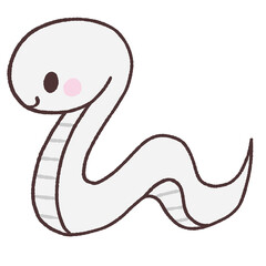 白い蛇が走るイラスト