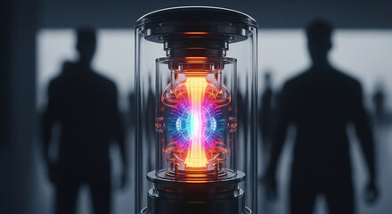 Conceptual representation of nuclear fusion research in a cutting-edge laboratory