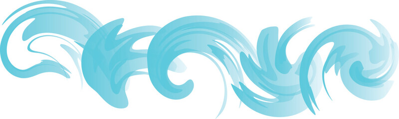 Abstract flowing aqua blue wave texture vector banner for liquid backgrounds, water concepts, or natural designs. Dynamic brush stroke border element representing energy, freshness, ocean, and movemen
