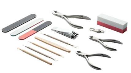 Manicure set including clippers, files, buffers, sticks, and cuticle tools
