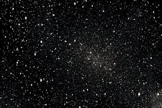 Abstract depiction of starry night with scattered glowing dots on black background