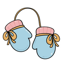 Cute Winter Mittens Illustration