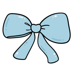 Blue Ribbon Bow Illustration