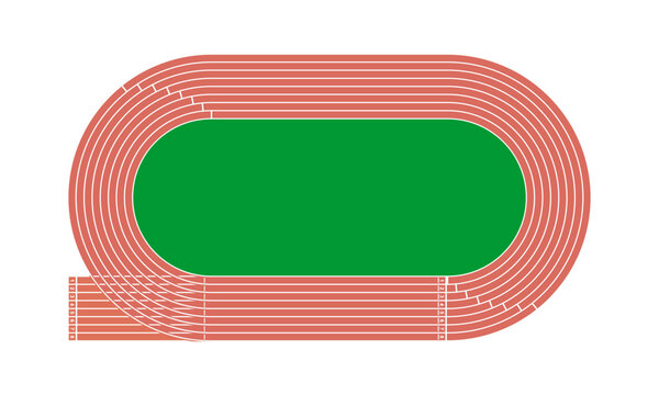 running track 8 rows vector illustration isolated on white background.