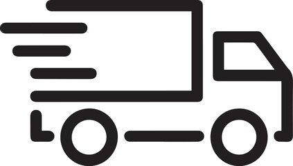Fast delivery truck icon for logistics solutions, express shipping and transportation services, symbolizing efficiency and speed for moving goods and freight