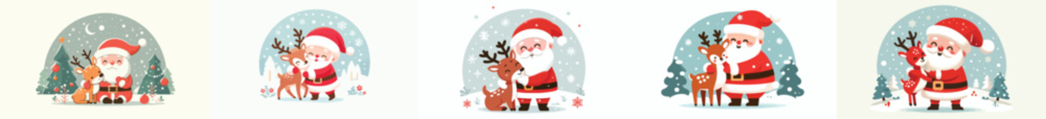 vector santa claus hu reindeer