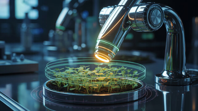 Futuristic Bio Lab Micro Plants Growth Research