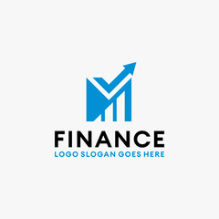 M letter bussines and financial consulting logo vector image